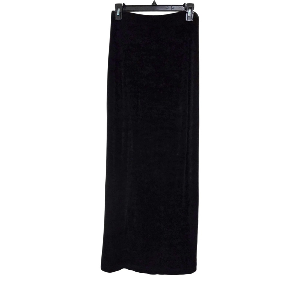 The Travel Collection Maxi Skirt Women Medium Black Slinky Knit Minimalist